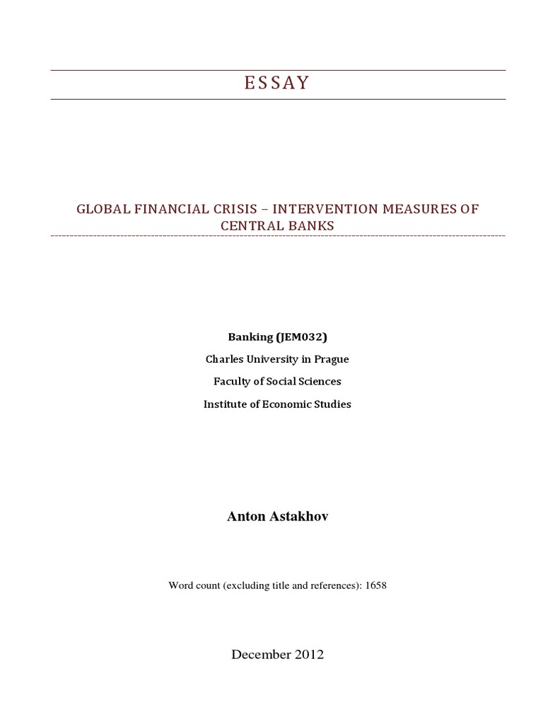 Central Banks' Crisis Interventions Explained | PDF | Quantitative ...