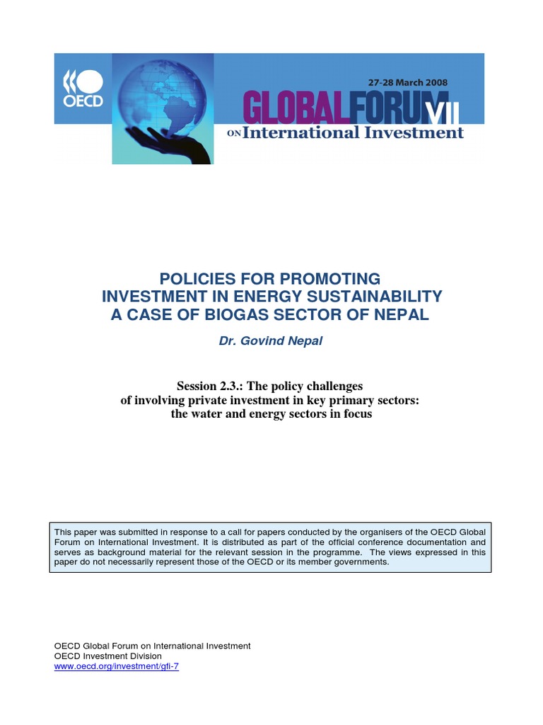 Promoting Biogas Investment in Nepal | PDF | Sustainable Energy ...