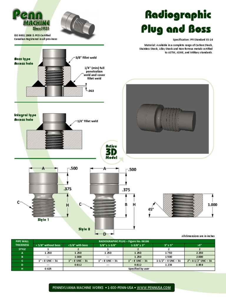 Radiographic Plug and Boss: Boss Type Access Hole | PDF | Home & Garden ...