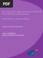 La politique africaine de la France sous François Hollande, renouvellement et impensé stratégique. Par  Hélène Quenot-Suarez et Aline Leboeuf.