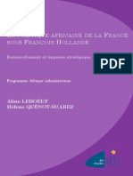 La politique africaine de la France sous François Hollande, renouvellement et impensé stratégique. Par  Hélène Quenot-Suarez et Aline Leboeuf.