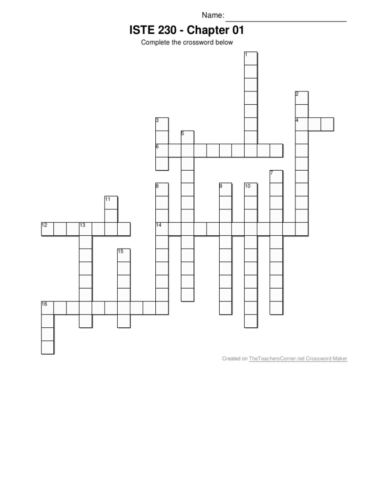 Database Management Crossword Puzzle | PDF | Computers
