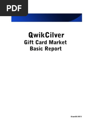 Qwikcilver (Gift Card Market) Basic Report