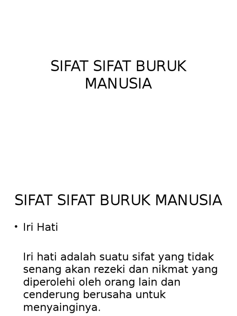 Sifat Sifat Buruk Manusia | PDF