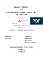 Axis Bank Performance Appraisal Report