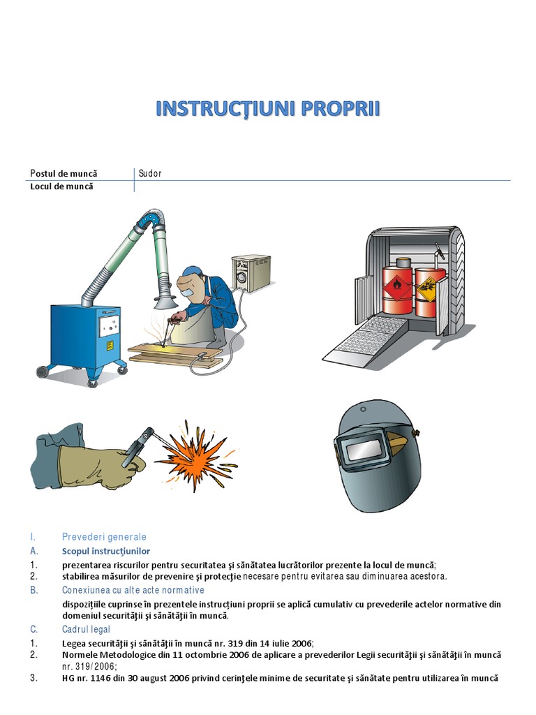 Instructiuni Proprii - Sudor | PDF