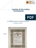 The Preamble of The Indian Constitution: POL Indian Political System