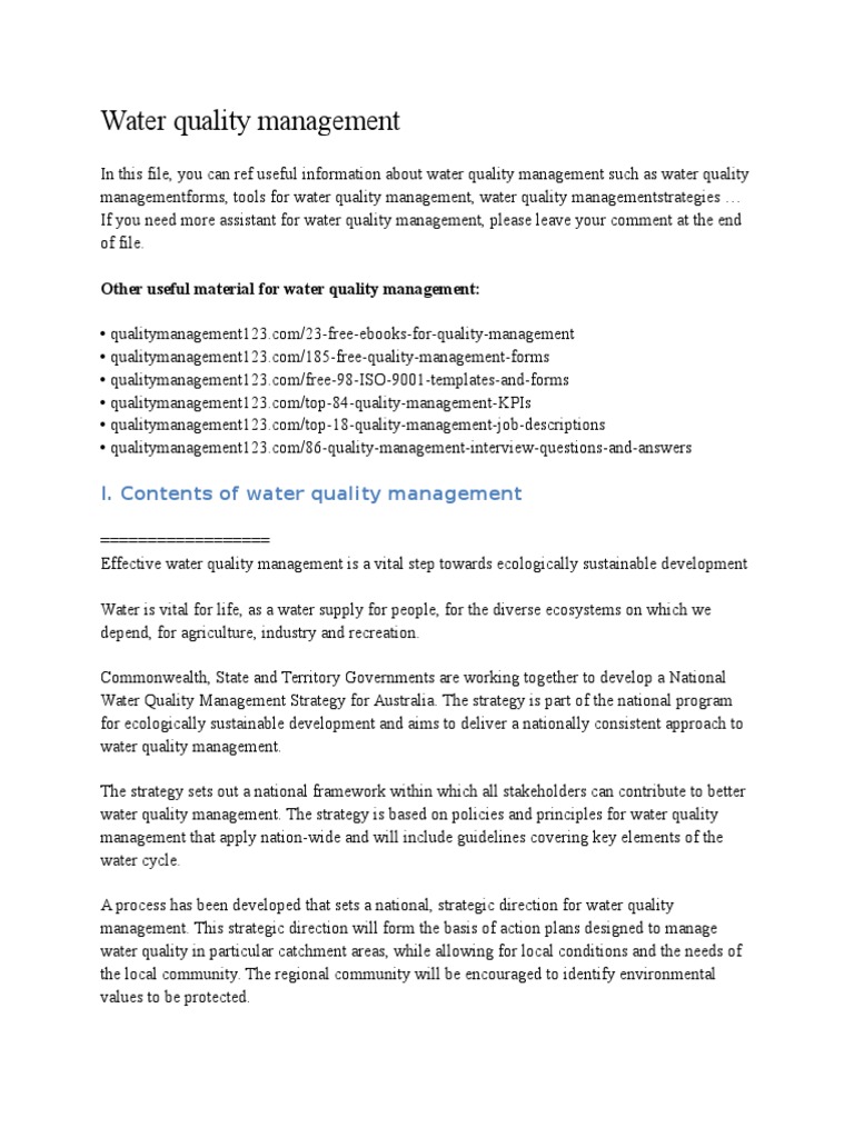 Water Quality Management PDF Scatter Plot Histogram