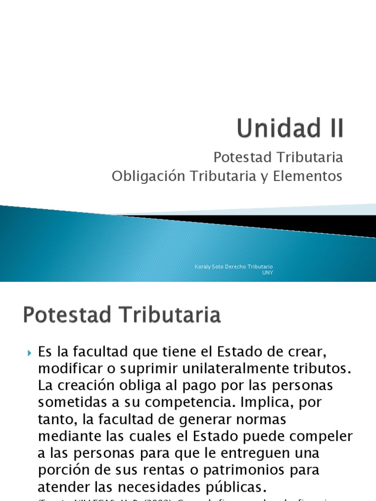Potestad Tributaria en el Estado | PDF | Estado (política ...