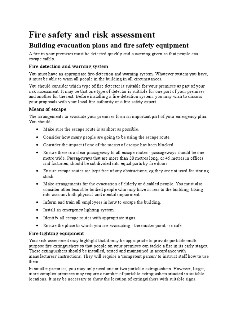 Fire Safety Risk Assessment Guide | PDF | Fire Safety | Risk