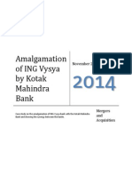 Case Study On Kotak Mahindra and ING Vysya Bank Amalgamation