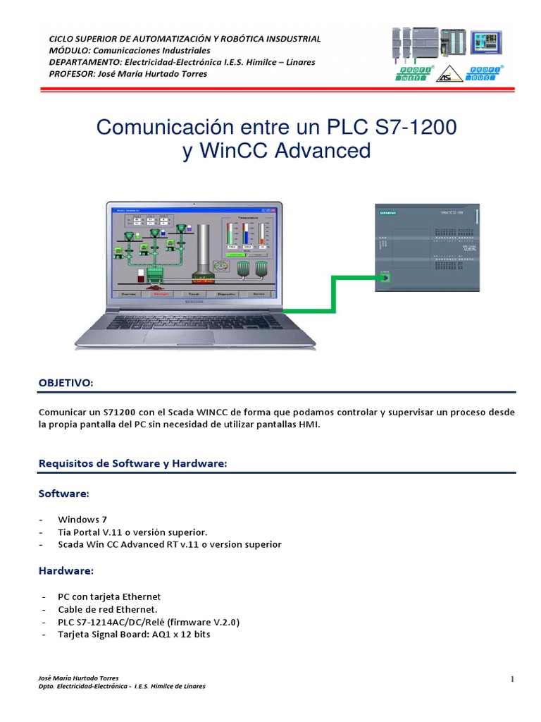 Comunicación S7-1200 y WinCC Advanced | PDF | Dirección IP | Scada