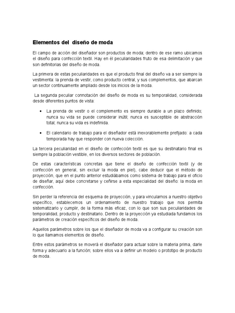 Elementos Clave del Diseño de Moda | PDF | Moda | Diseño