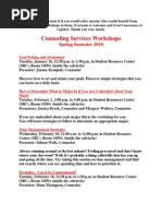 Counseling Services Workshops