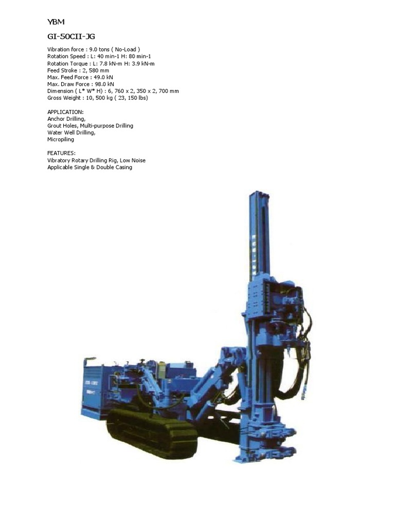 Drilling Rigs Specs & Applications Guide | PDF | Technology & Engineering