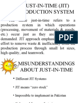 Реферат: JIT Manufacturing Essay Research Paper JustInTime Systems
