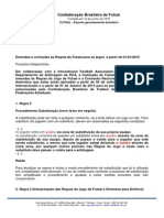 Emendas e Correções As Regras de Futsal