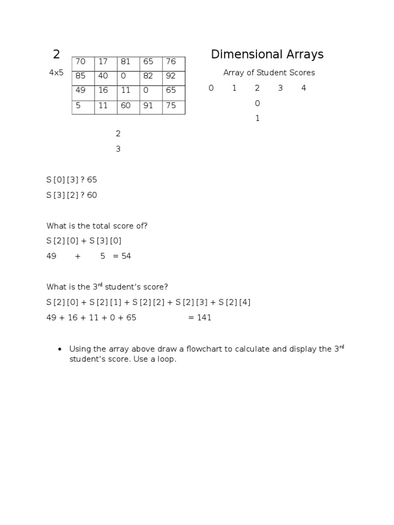 2 Dimensional Arrays | PDF