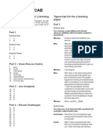 CAE Tips - Listening Answers & Transcript