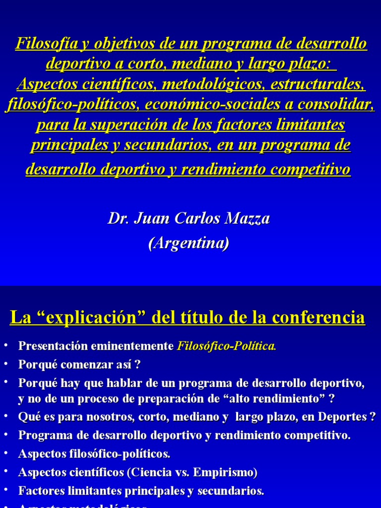 1 Filosofia y Objetivos de Un Programa de Desarrollo Deportivo | PDF ...