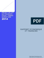 Projet de Loi de Finances Pour l'Annee Budgetaire 2014. Rapport Economique Et Financier
