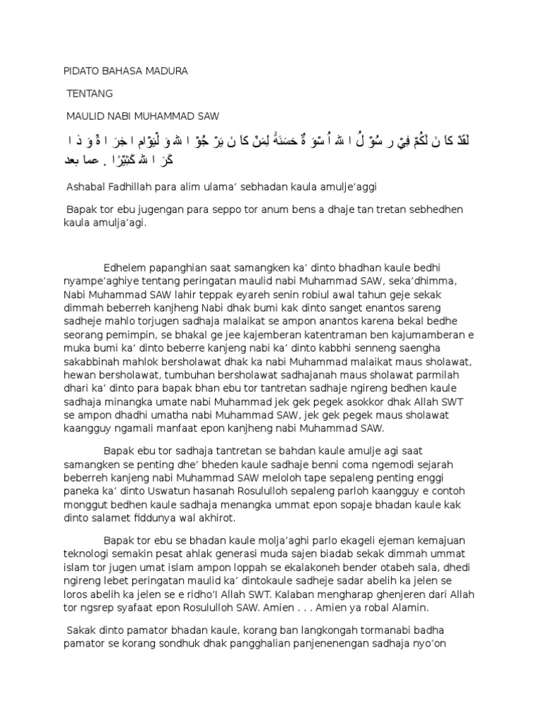 Pidato Bahasa Madura