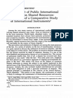 DOMINIQUE ALHERITIERE Settlement of Public International Disputes On Shared Resources: Elements of A Comparative Study of International Instruments