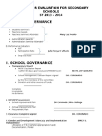 Criteria for Evaluation for Secondary Schools