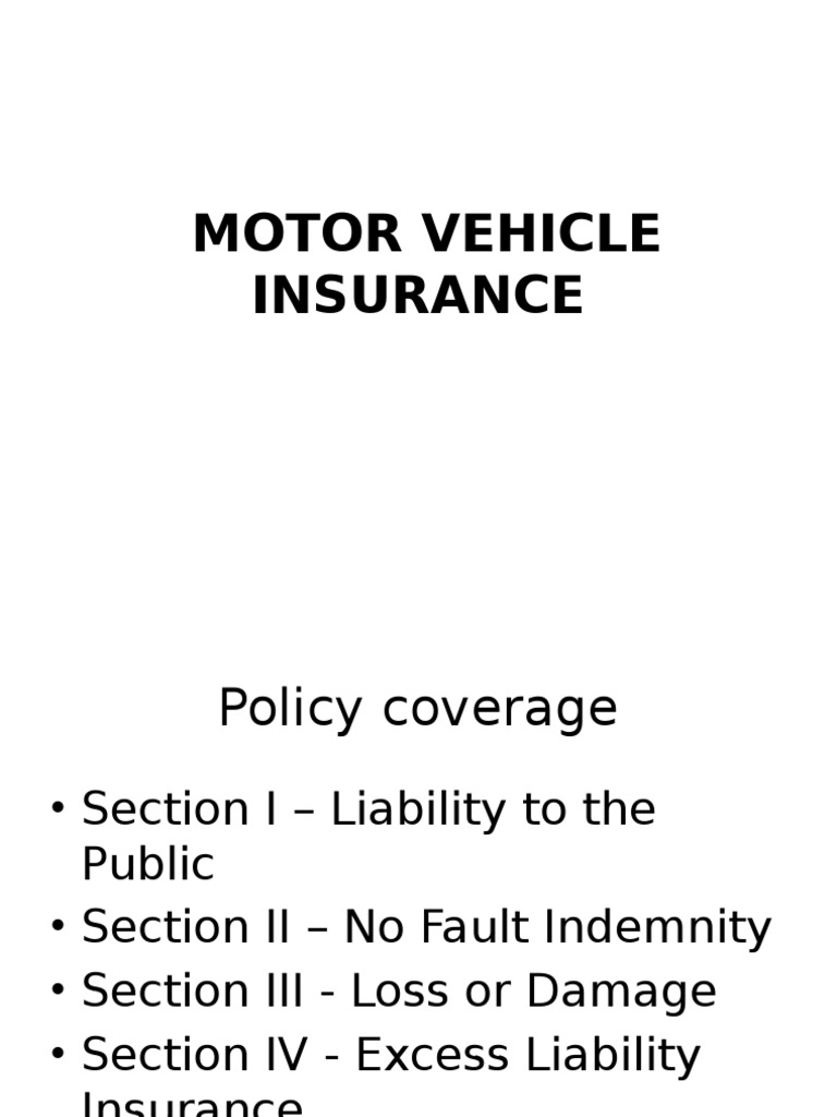 Motor Vehicle Insurance Policy Liability Insurance Indemnity Free