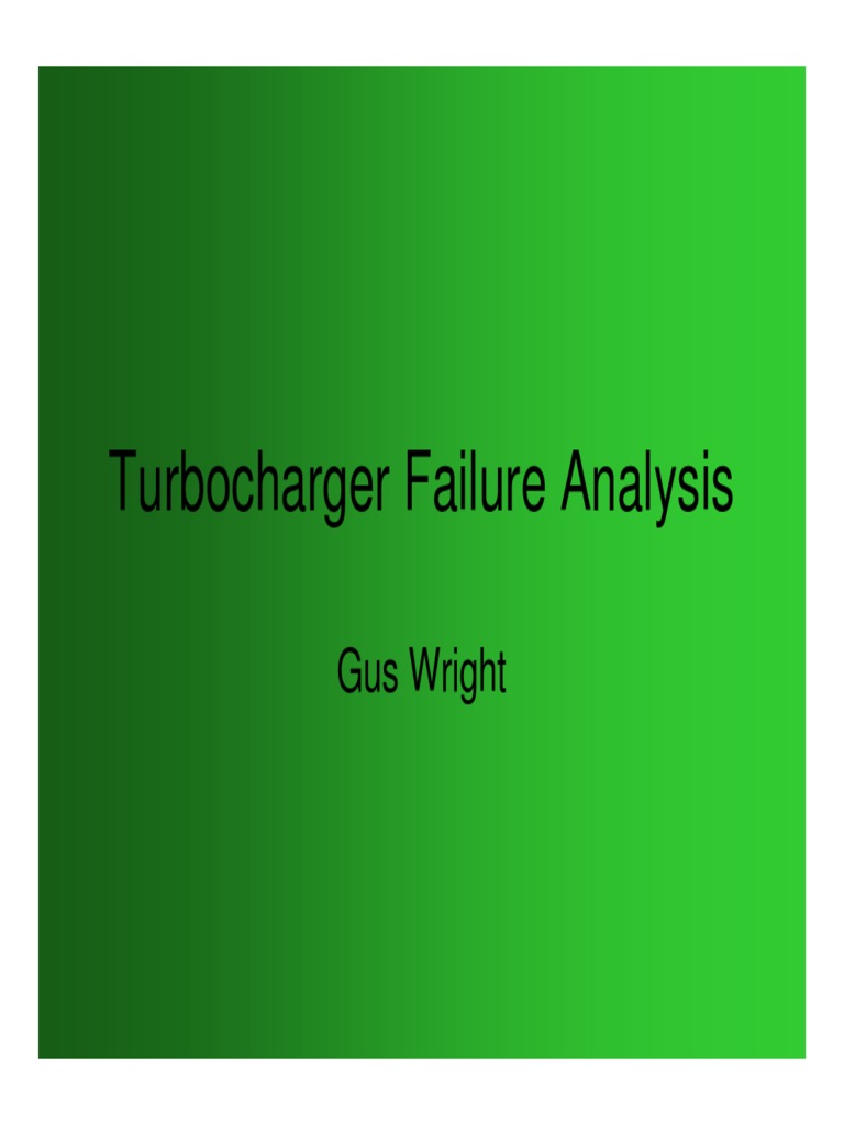 Turbocharger Failure Analysis 309 PDF