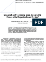 Information Processing As An Integrating Concept in Organizational Design