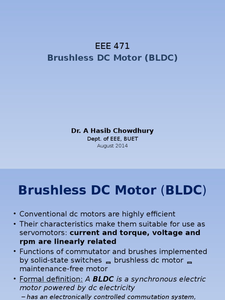 Overview of Brushless DC Motors | PDF | Electric Motor | Engines