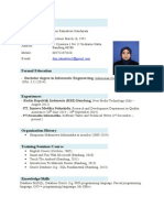 Personal Detail: - Bachelor Degree in Informatic Engeneering