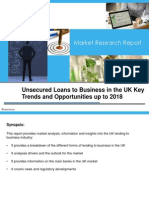 Market Research Report: Unsecured Loans To Business in The UK Key Trends and Opportunities Up To 2018