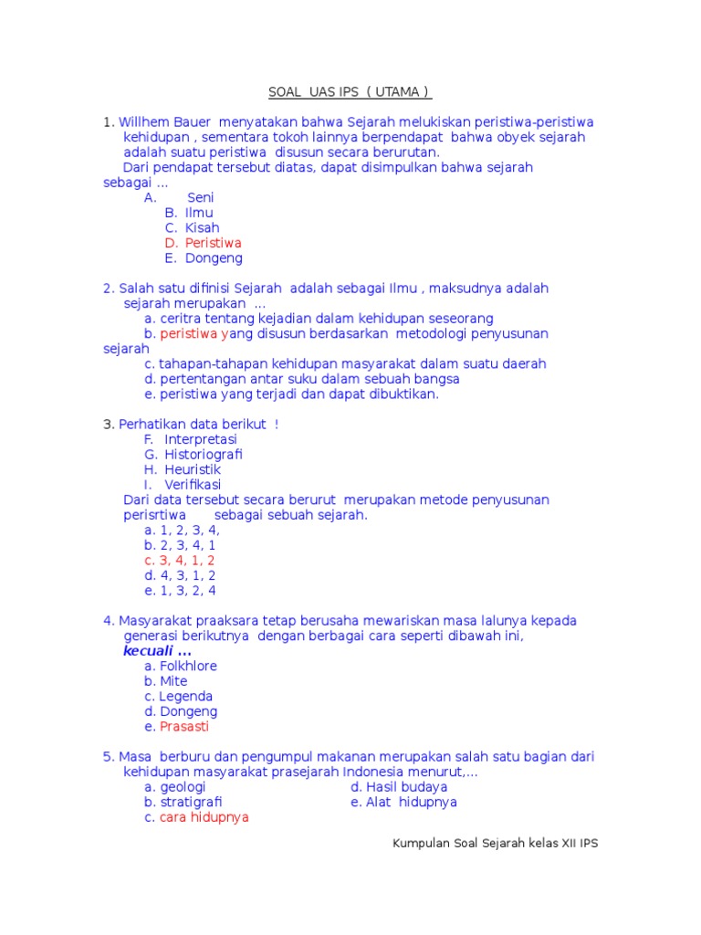 Kumpulan Soal Sejarah 130309083637 Phpapp01 Kumpulan Soal Sejarah 130309083637 Phpapp01