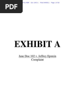    EXHIBIT A Complaint Jane Doe 102 v. Jeffrey Epstein Case 09-34791-RBR 