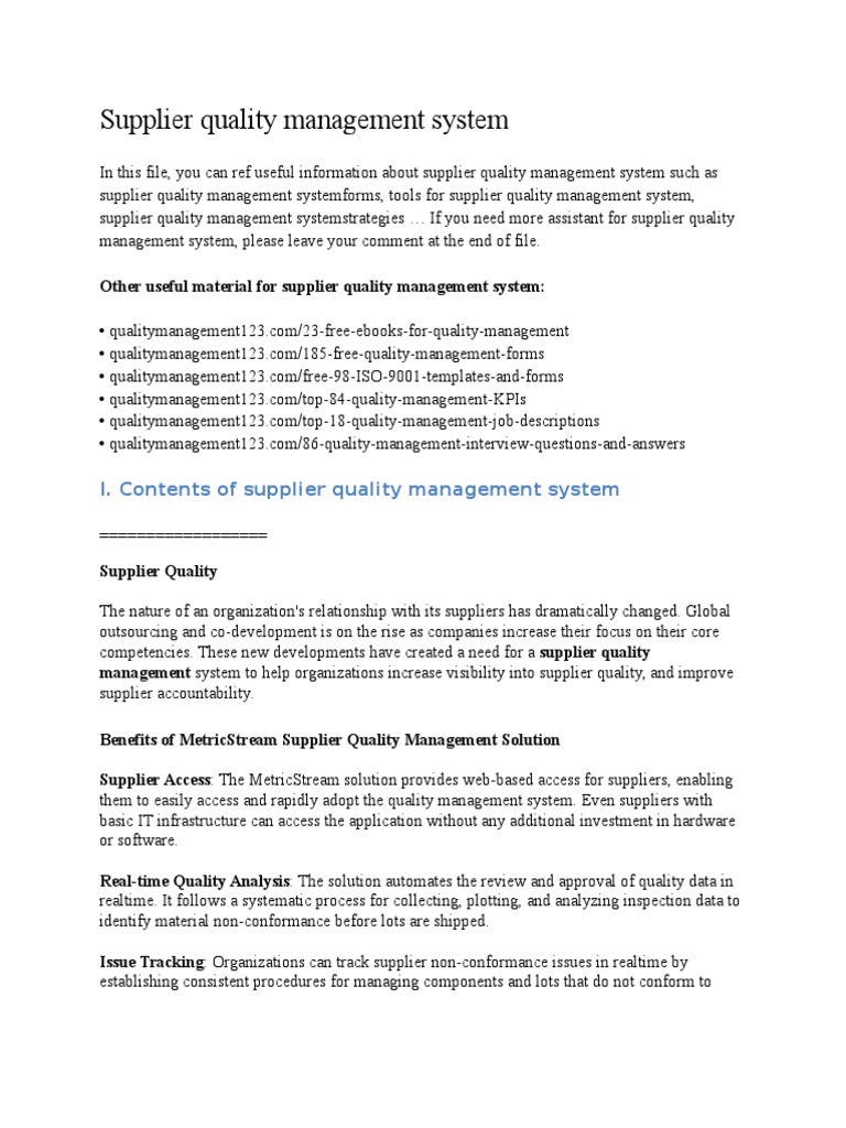 Supplier Quality Management System Guide | PDF | Scatter Plot | Statistics