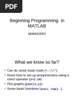 Beginning Programming in MATLAB