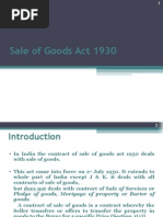 Law of Sales of Goods - 1930