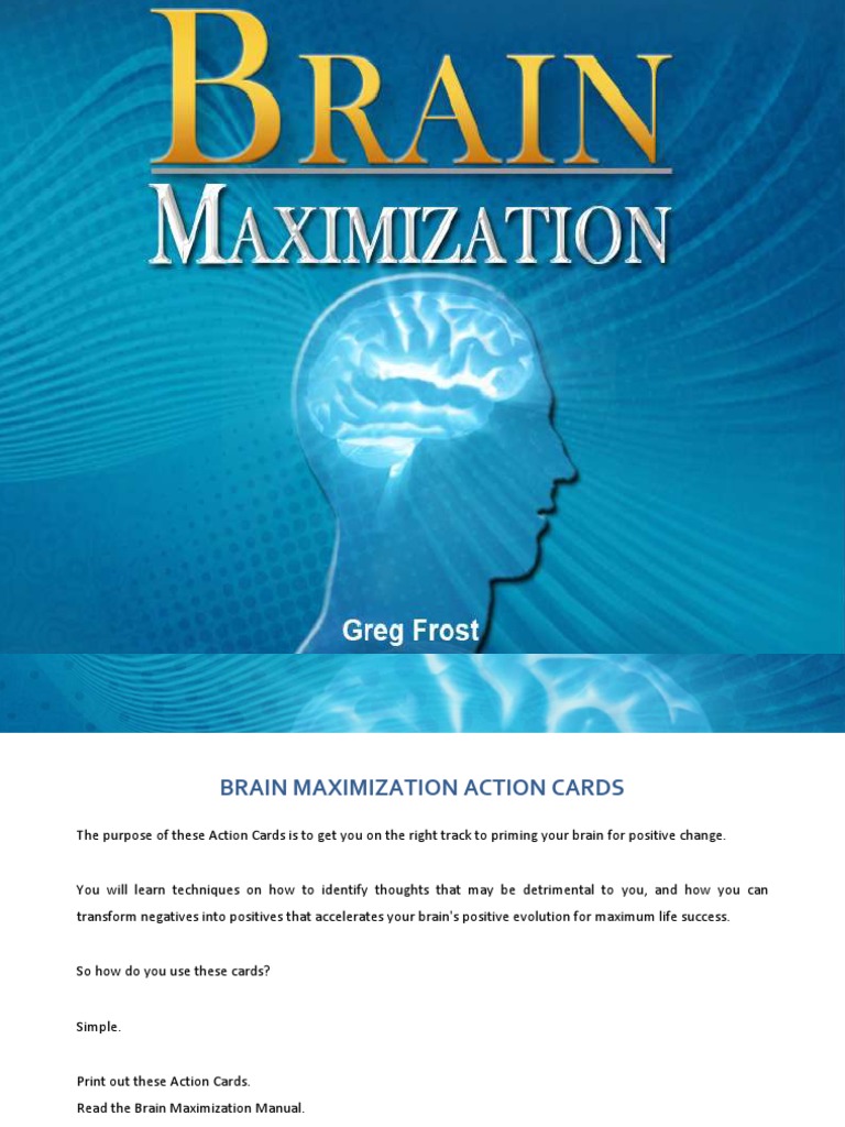 Brain Maximization Action Cards Guide | PDF | Thought | Mind