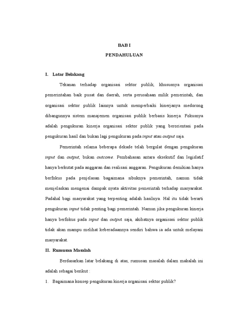 Makalah Kinerja Sektor Publik