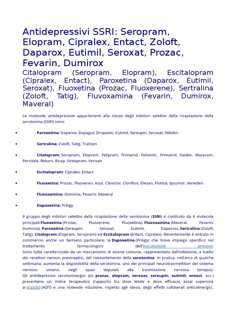 Antidepressivi SSRI | PDF