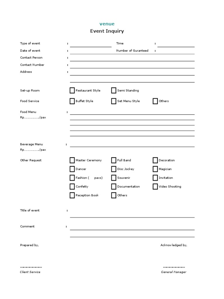 Event Inquiry and Confirmation Receipt | PDF | Cooking, Food & Wine ...