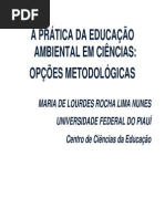 TrabalhA PRÁTICA DA EDUCAÇÃO AMBIENTAL EM CIÊNCIAS