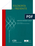 (ClÃ¡sicos Del Pensamiento Social) George Herbert Mead-La Filosofã A Del Presente - Centro de Investigaciones SociolÃ Gicas (2008)