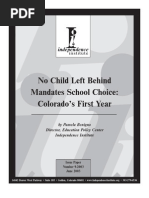Download No Child Left Behind Mandates School Choice Colorados First Year by Education Policy Center SN25603184 doc pdf