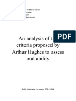 An Analysis of The Criteria Proposed by Arthur Hughes To Assess Oral Ability