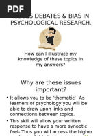 Psychology Issues & Debates