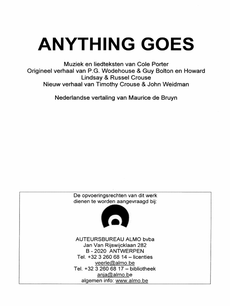 Anything Goes Beaumont de Bruyn | PDF