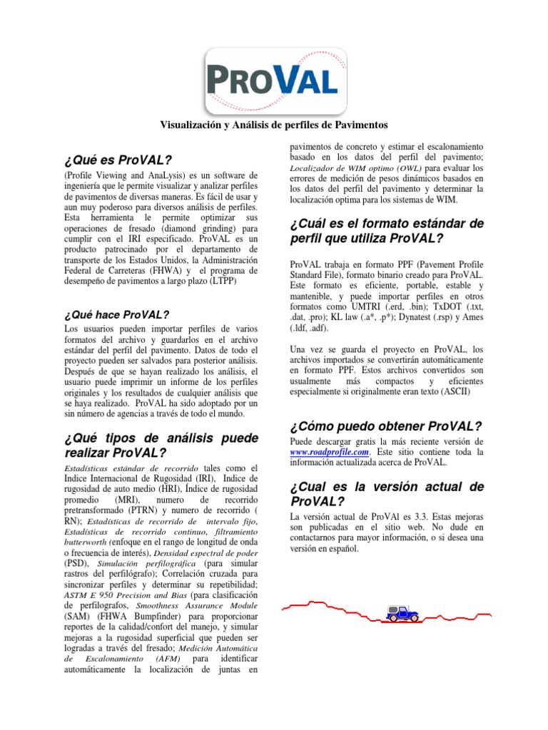 ProVAL: Análisis de Pavimentos | PDF | Software | Estadísticas